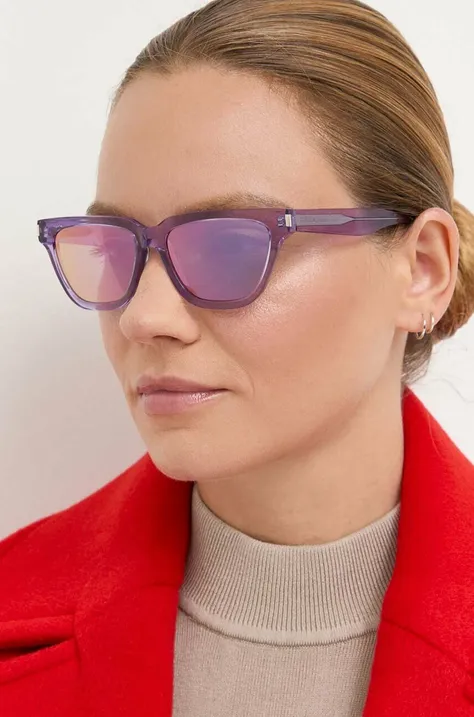 Saint Laurent okulary przeciwsłoneczne damskie kolor transparentny