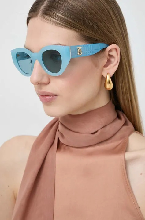 Burberry okulary przeciwsłoneczne MEADOW damskie kolor niebieski 0BE4390