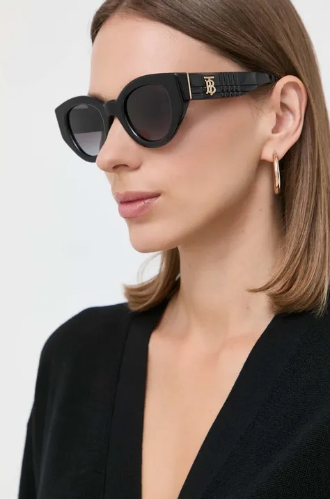 Burberry okulary przeciwsłoneczne MEADOW damskie kolor czarny 0BE4390