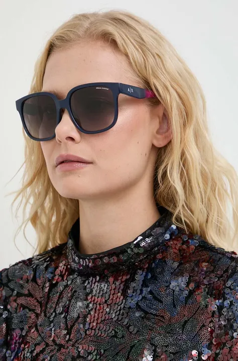 Sunčane naočale Armani Exchange za žene, boja: tamno plava