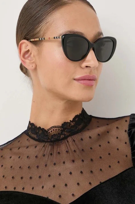 Сонцезахисні окуляри Burberry жіночі колір чорний