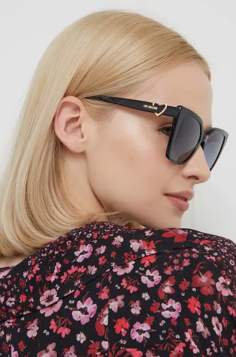 Sunčane naočale Love Moschino za žene, boja: crna