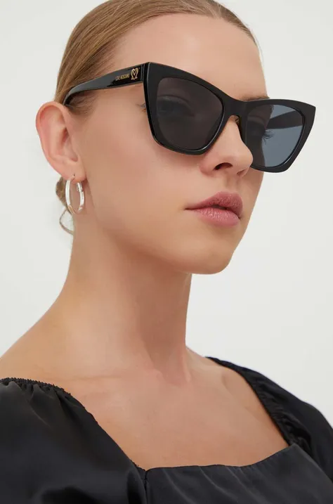 Сонцезахисні окуляри Love Moschino жіночі колір чорний
