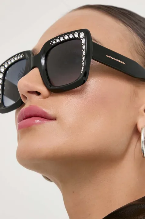 Γυαλιά ηλίου Carolina Herrera χρώμα: μαύρο