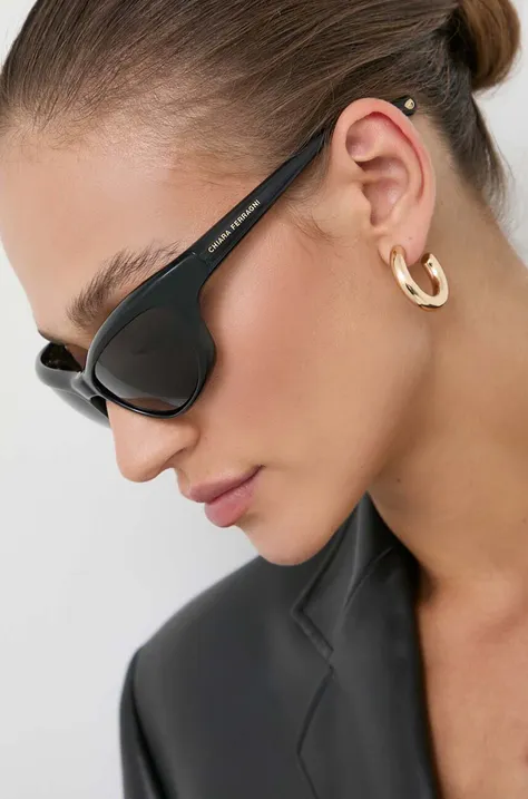 Сонцезахисні окуляри Chiara Ferragni жіночі колір чорний