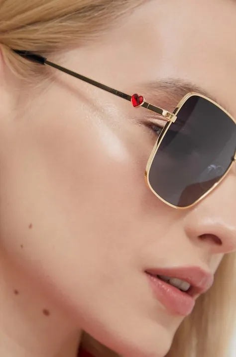 Сонцезахисні окуляри Love Moschino жіночі колір золотий