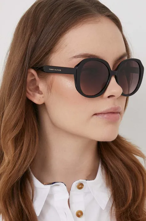 Сонцезахисні окуляри Tommy Hilfiger жіночі колір бордовий