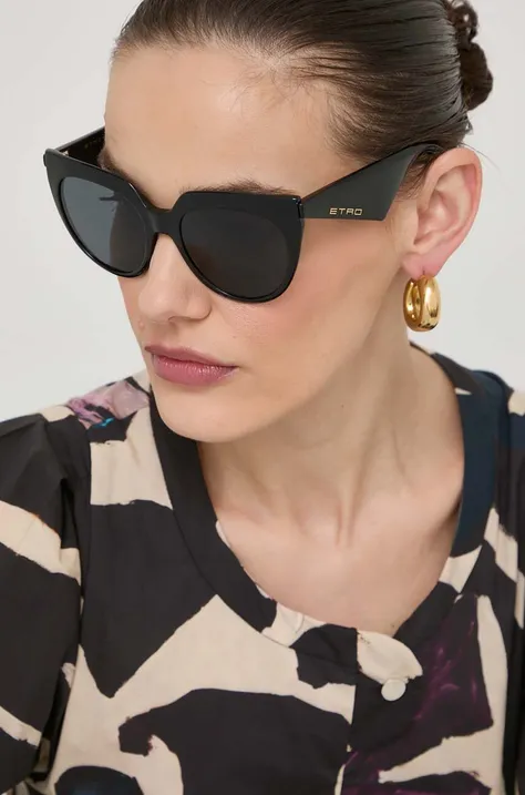 Сонцезахисні окуляри Etro жіночі колір чорний