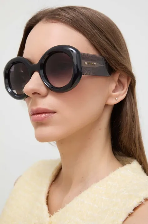 Сонцезахисні окуляри Etro жіночі колір чорний