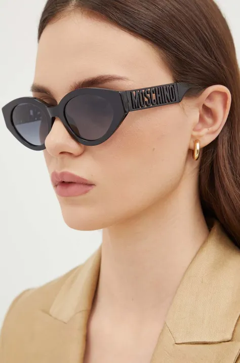 Moschino ochelari de soare femei, culoarea negru