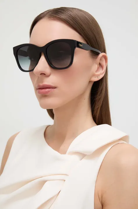 Солнцезащитные очки Chloé женские цвет чёрный