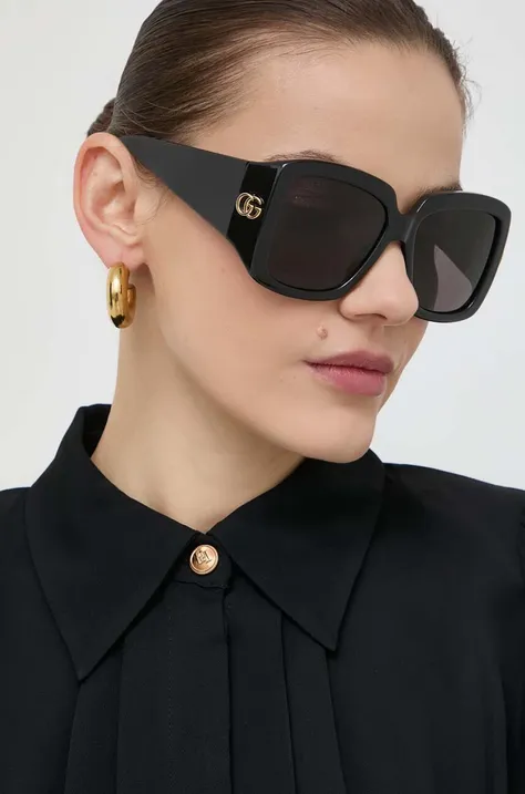 Sluneční brýle Gucci dámské, černá barva, GG1402S