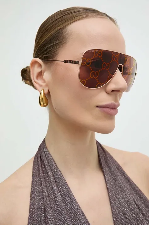 Gucci okulary przeciwsłoneczne damskie kolor czerwony GG1436S