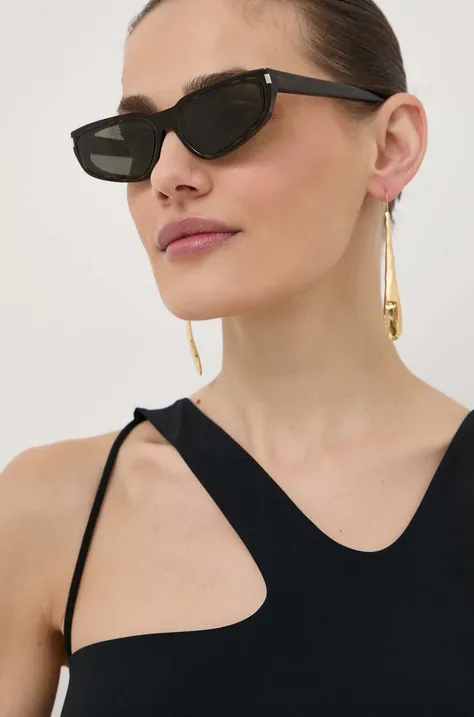 Сонцезахисні окуляри Saint Laurent жіночі колір коричневий