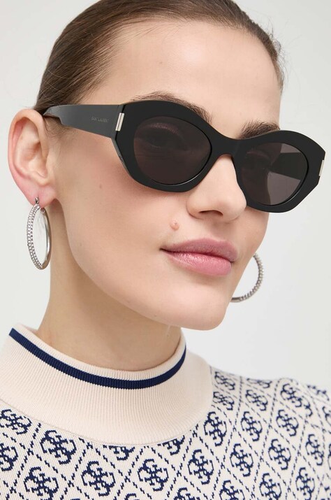Saint Laurent ochelari de soare femei, culoarea negru