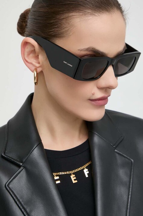 Saint Laurent ochelari de soare femei, culoarea negru