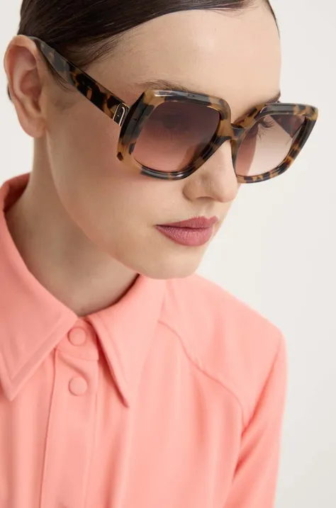 Furla okulary przeciwsłoneczne damskie kolor brązowy SFU709_540801