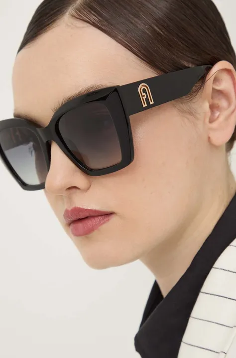 Сонцезахисні окуляри Furla жіночі колір чорний SFU710_540700