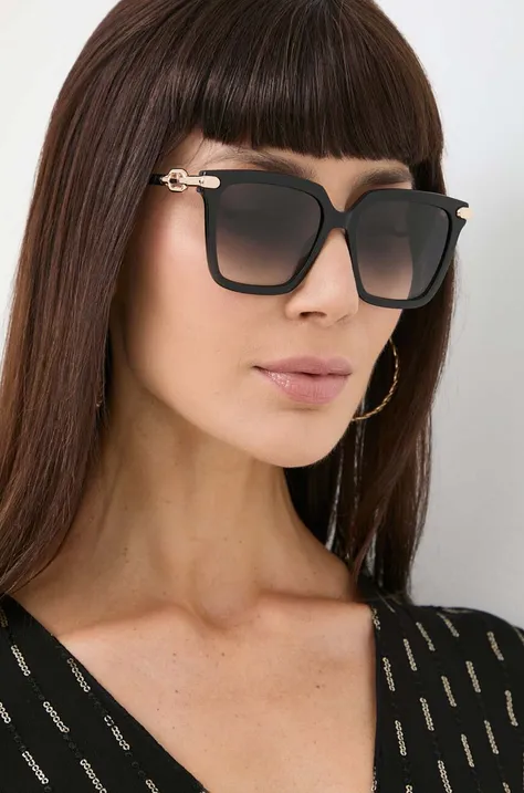 Slnečné okuliare Furla dámske, čierna farba, SFU713_530700
