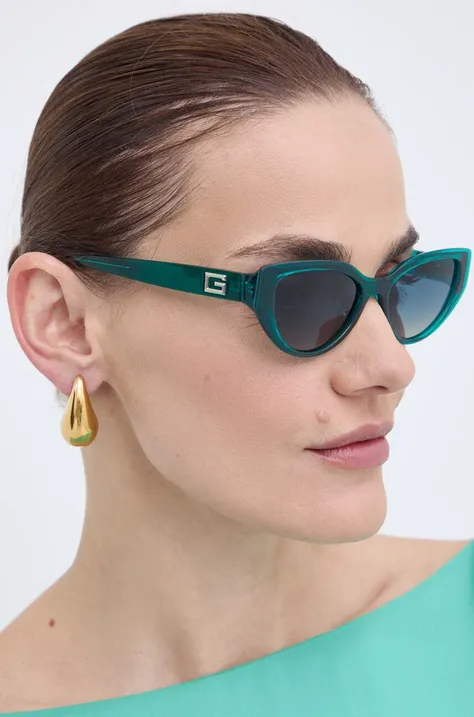 Sunčane naočale Guess za žene, boja: zelena, GU7910_5296P