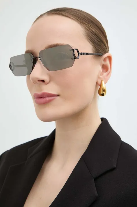 Сонцезахисні окуляри Philipp Plein жіночі колір сірий SPP110_65672X
