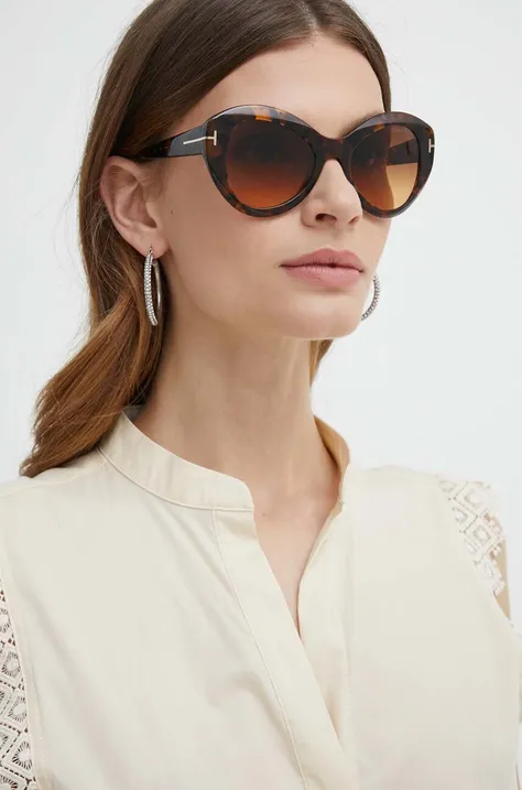 Солнцезащитные очки Tom Ford женские цвет коричневый FT1084_5252F