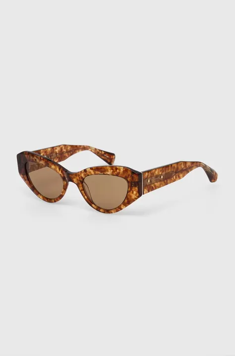 AllSaints okulary przeciwsłoneczne damskie kolor brązowy ALS500210351