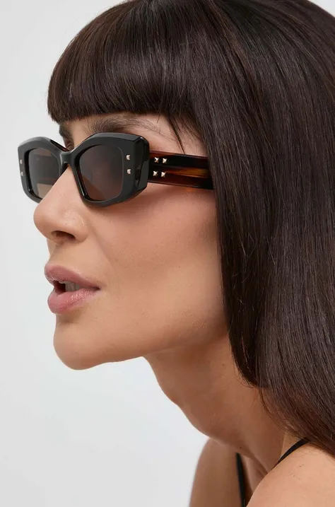 Valentino okulary przeciwsłoneczne V - QUATTRO damskie kolor brązowy VLS-109C