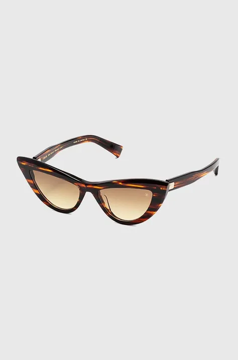 Сонцезахисні окуляри Balmain жіночі колір коричневий