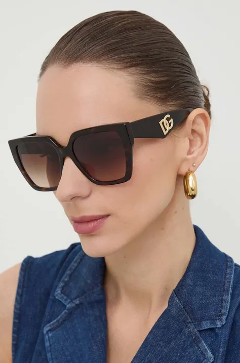 Slnečné okuliare Dolce & Gabbana dámske, hnedá farba, 0DG4438,
