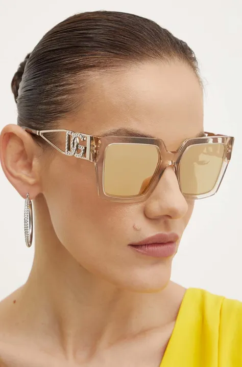 Dolce & Gabbana ochelari de soare femei, culoarea bej, 0DG4446B