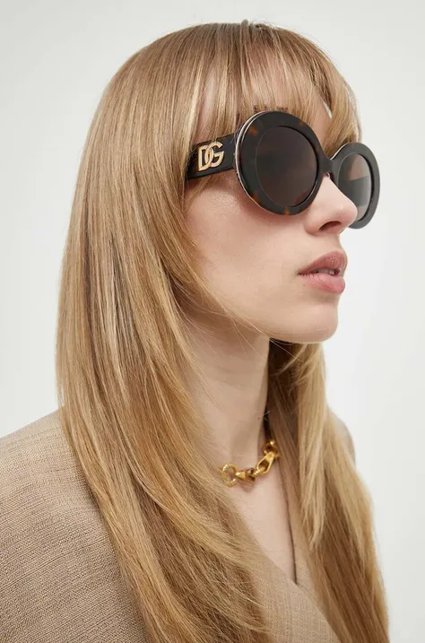 Sončna očala Dolce & Gabbana ženska, rjava barva, 0DG4448