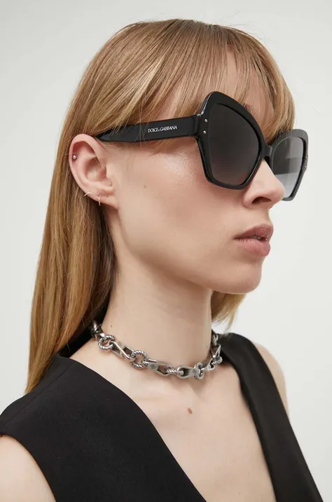 Сонцезахисні окуляри Dolce & Gabbana жіночі колір чорний
