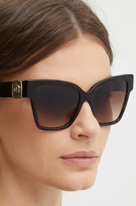 Dolce & Gabbana okulary przeciwsłoneczne damskie kolor brązowy