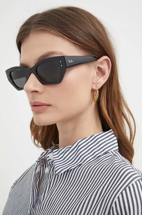 Сонцезахисні окуляри Ray-Ban жіночі колір чорний