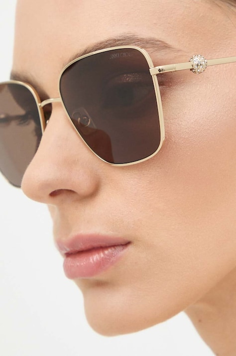 Slnečné okuliare Jimmy Choo dámske, hnedá farba, 0JC4005HB,