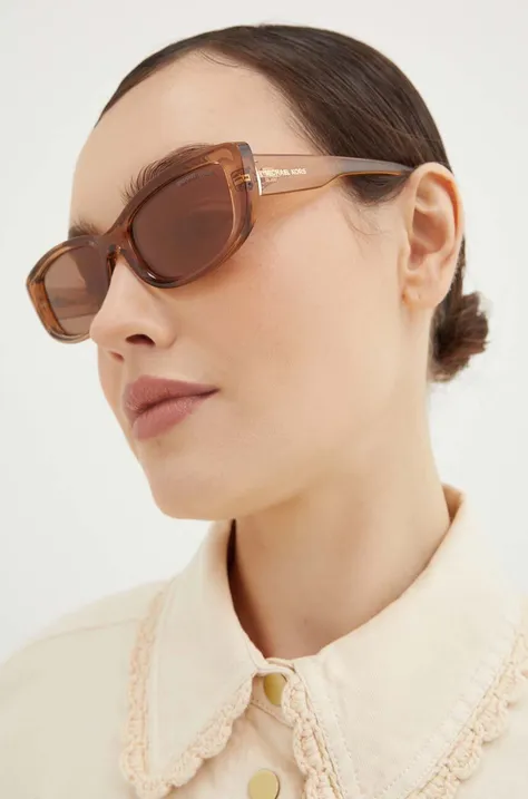 Michael Kors okulary przeciwsłoneczne ASHEVILLE damskie kolor brązowy 0MK2210U