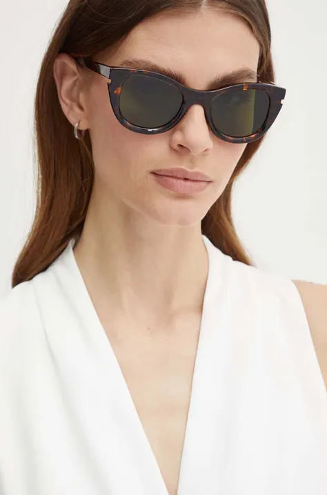 Slnečné okuliare Off-White dámske, hnedá farba, OERI112_506055