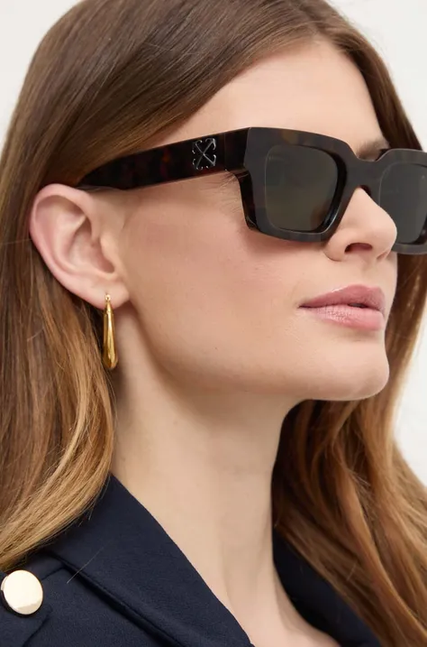 Сонцезахисні окуляри Off-White жіночі колір коричневий OERI126_506055