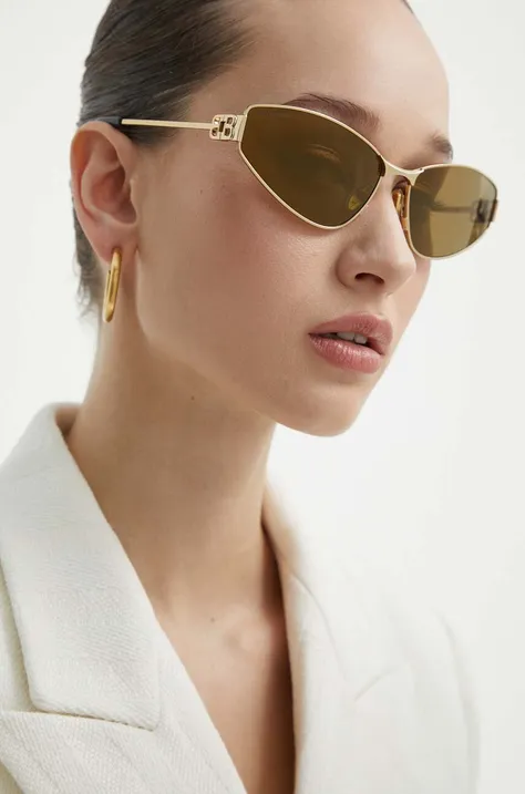 Balenciaga okulary przeciwsłoneczne damskie kolor złoty BB0335S