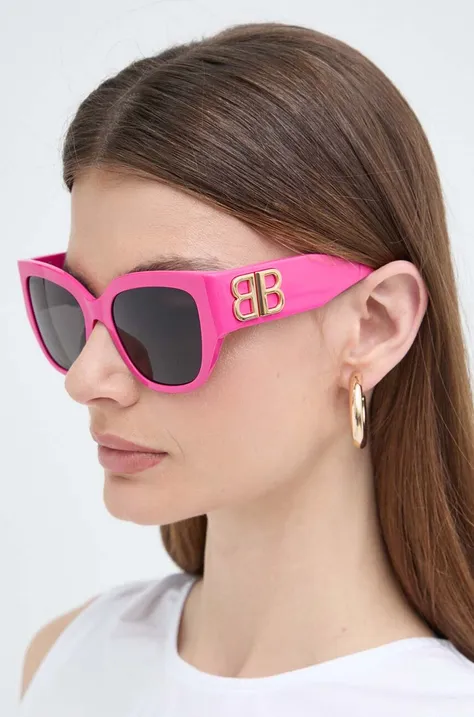 Sluneční brýle Balenciaga dámské, růžová barva, BB0323SK
