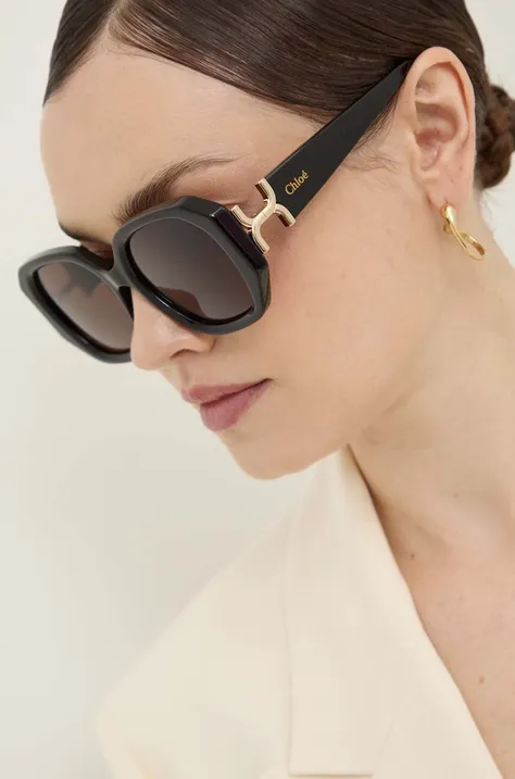 Chloé okulary przeciwsłoneczne damskie kolor czarny CH0236S