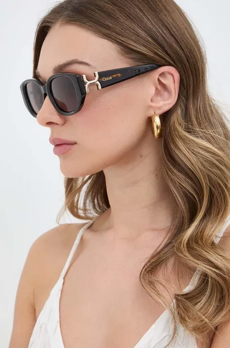 Сонцезахисні окуляри Chloé жіночі колір коричневий CH0237SK