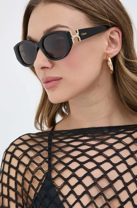 Сонцезахисні окуляри Chloé жіночі колір чорний CH0237SK