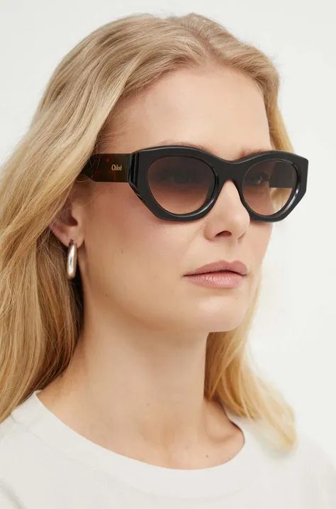 Chloé okulary przeciwsłoneczne damskie kolor brązowy CH0220S