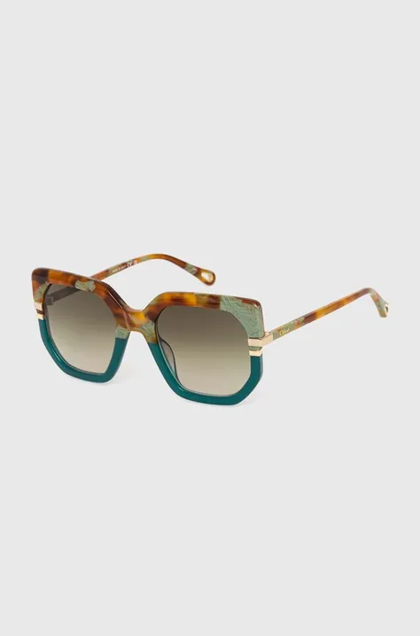 Slnečné okuliare Chloé dámske, zelená farba, CH0240S
