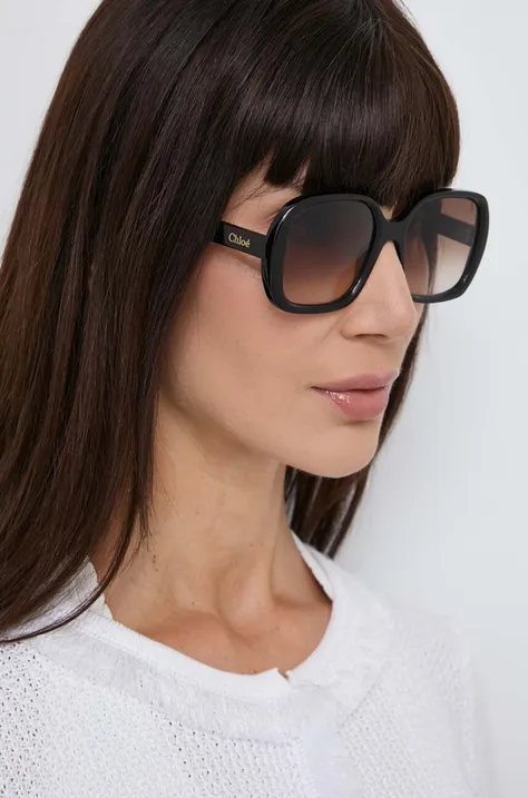 Chloé okulary przeciwsłoneczne damskie kolor brązowy CH0222S