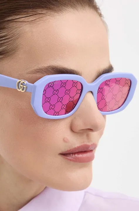 Sluneční brýle Gucci dámské, fialová barva