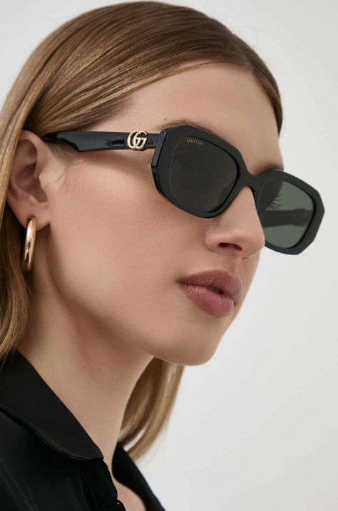 Gucci okulary przeciwsłoneczne damskie kolor czarny