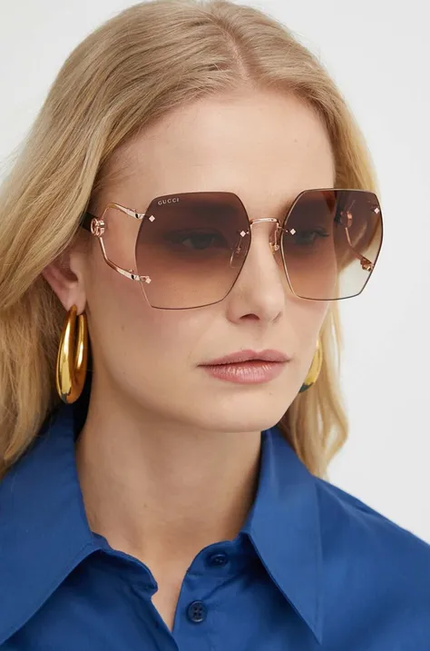 Солнцезащитные очки Gucci женские цвет коричневый